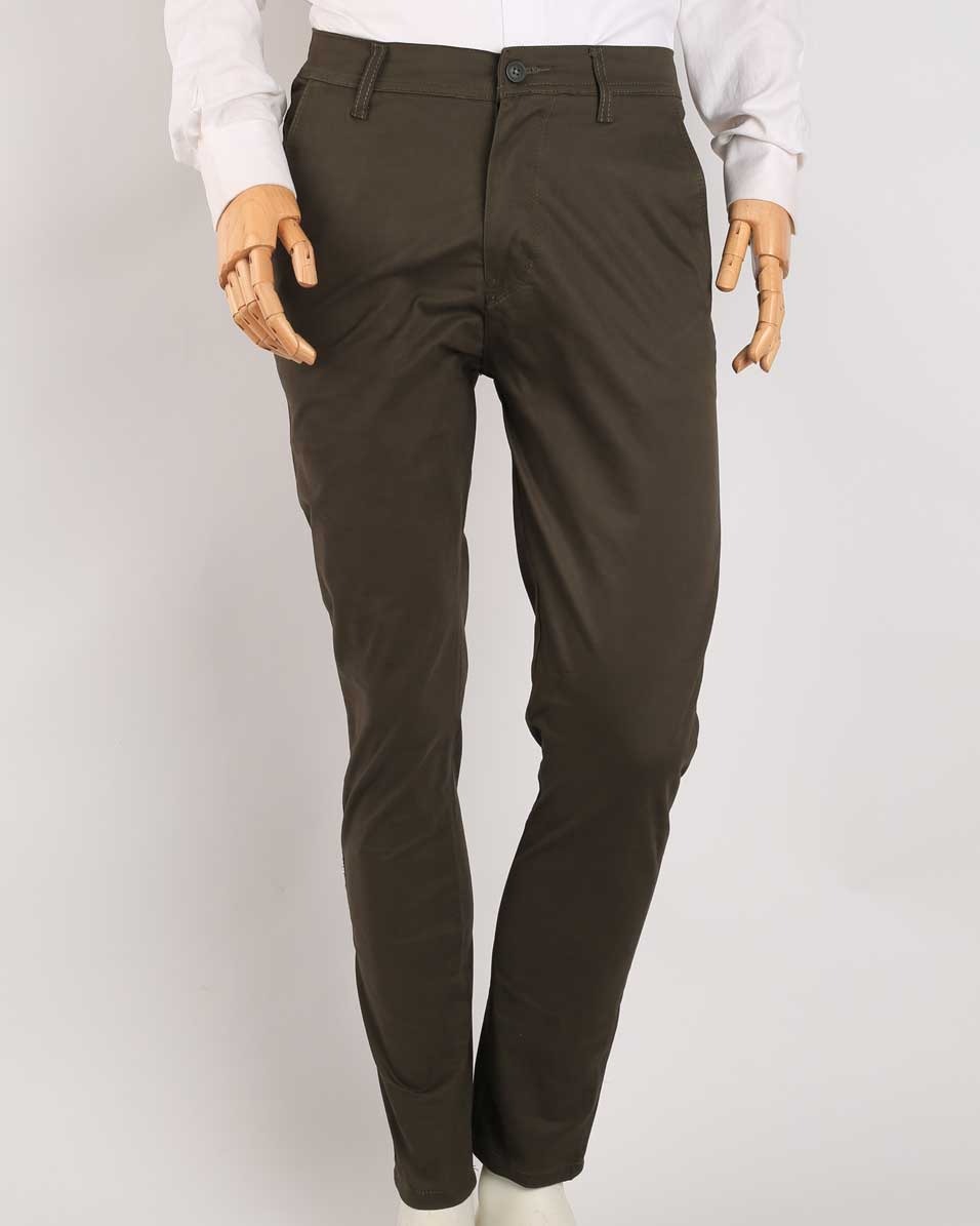 Smart Fit Olive Green Gabardine Pants