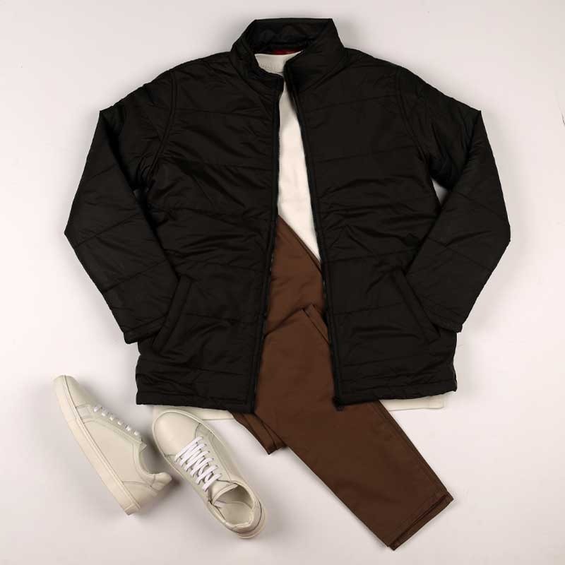Smart Fit Black Puffer Jacket - Image 3