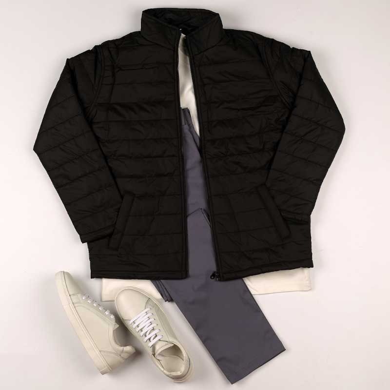 Smart Fit Black Puffer Jacket - Image 4