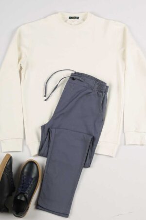 Smart Fit white Round Sweat shirt