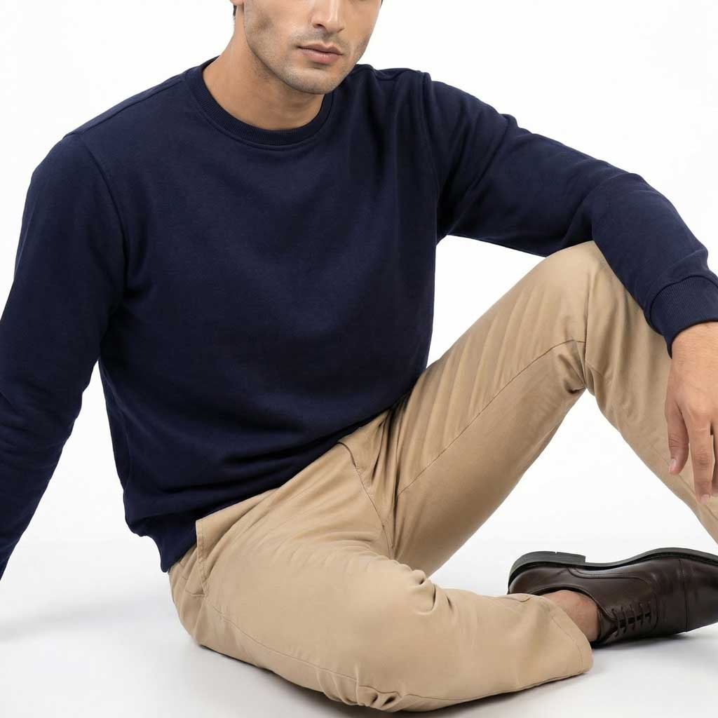 Smart Fit navy blue round sweat shirt - Image 3